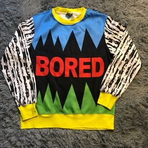 BNWOT Teenage colorful Crewneck Bored Sweater